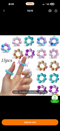 Bead sensory fidget ring
