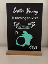 Easter Countdown Chalkboard With Personalised Names In Multiple Colours 21cm Long 28.5cm High 11.4cm Deep