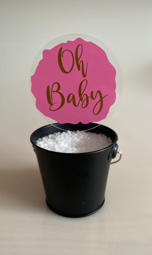 Personalised round acrylic cake toppers  - small